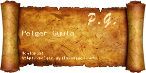 Pelger Gyula névjegykártya